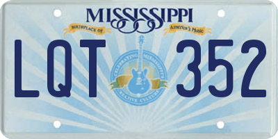 MS license plate LQT352