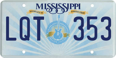 MS license plate LQT353