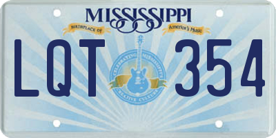 MS license plate LQT354