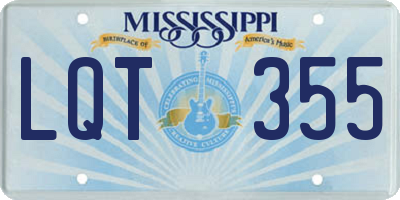 MS license plate LQT355