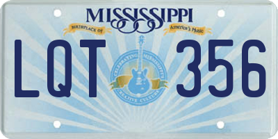 MS license plate LQT356