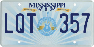 MS license plate LQT357