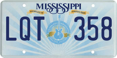 MS license plate LQT358