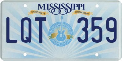 MS license plate LQT359