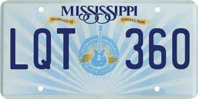 MS license plate LQT360