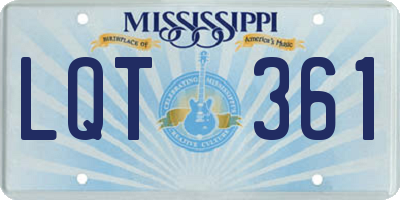 MS license plate LQT361