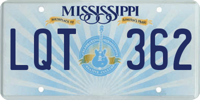 MS license plate LQT362
