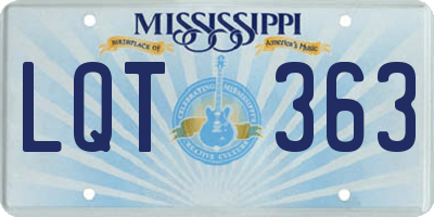MS license plate LQT363