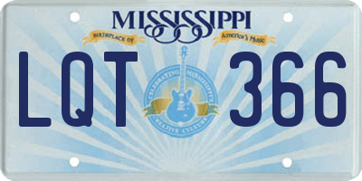 MS license plate LQT366