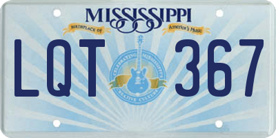 MS license plate LQT367