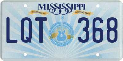 MS license plate LQT368