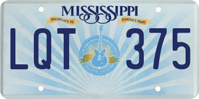 MS license plate LQT375