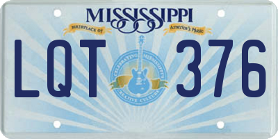 MS license plate LQT376