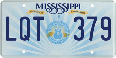 MS license plate LQT379