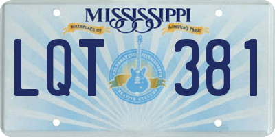 MS license plate LQT381