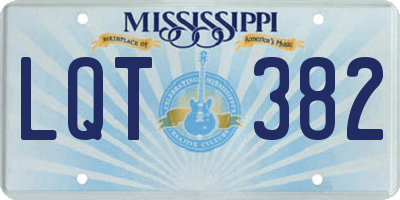 MS license plate LQT382