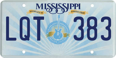 MS license plate LQT383