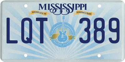 MS license plate LQT389