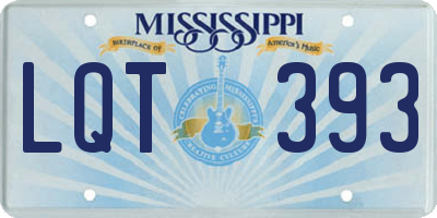 MS license plate LQT393