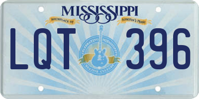 MS license plate LQT396
