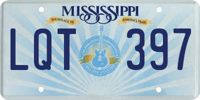 MS license plate LQT397