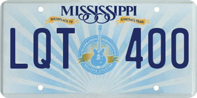 MS license plate LQT400
