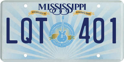 MS license plate LQT401