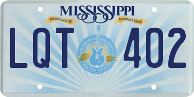 MS license plate LQT402