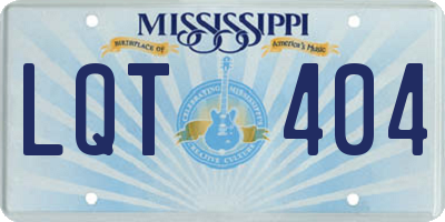 MS license plate LQT404