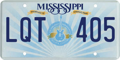 MS license plate LQT405