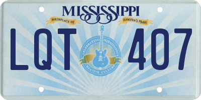 MS license plate LQT407
