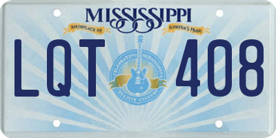 MS license plate LQT408