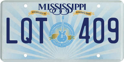MS license plate LQT409