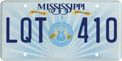 MS license plate LQT410