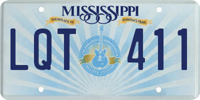 MS license plate LQT411