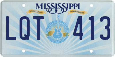 MS license plate LQT413