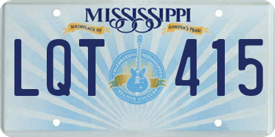 MS license plate LQT415