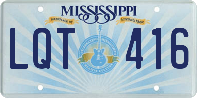 MS license plate LQT416