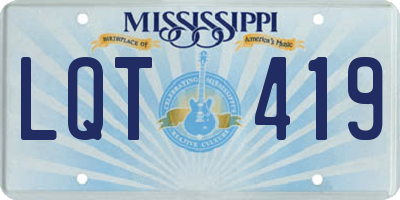 MS license plate LQT419