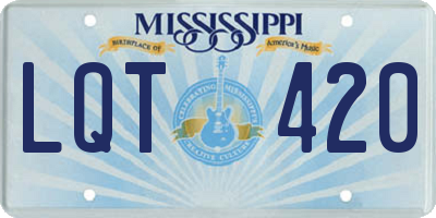 MS license plate LQT420