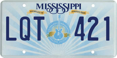 MS license plate LQT421