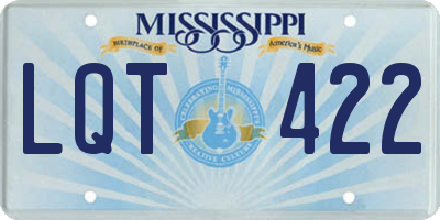 MS license plate LQT422