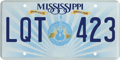 MS license plate LQT423