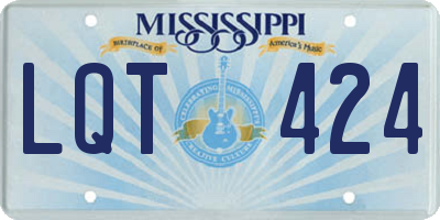 MS license plate LQT424
