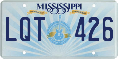 MS license plate LQT426