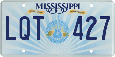 MS license plate LQT427