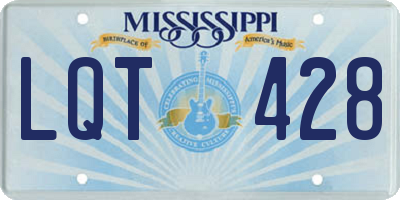 MS license plate LQT428