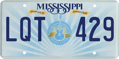 MS license plate LQT429