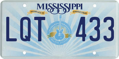 MS license plate LQT433