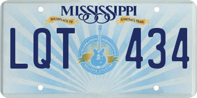 MS license plate LQT434